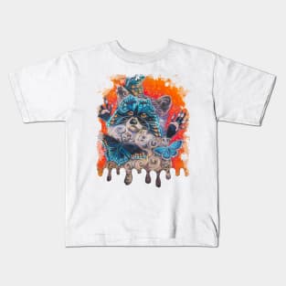 Butterfly Raccoon Kids T-Shirt